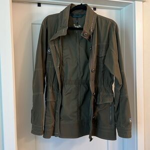 Kuhl Rekon Jacket Womens Size M Green Full Zip Stowable Hood
